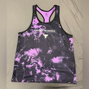 Under Armour Black and Pink Tie-Dye Tank Top